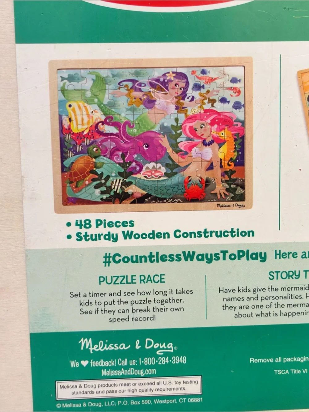 Melissa & Doug Wooden 48 Piece Jigsaw Puzzle Mermaid Fantasea